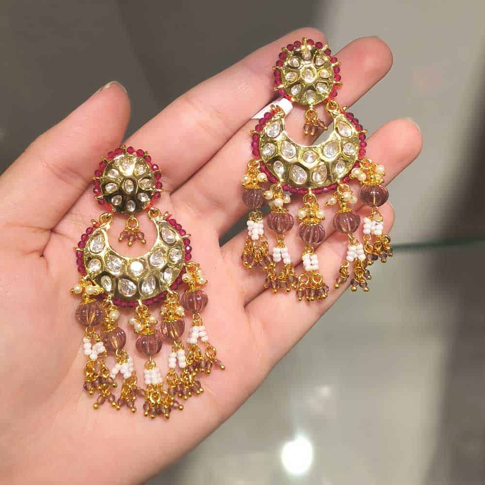 Aisha Pearl Kundan Earring – Lobaanya Int