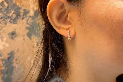 18-carat gold-plated with American diamond bali for casual wear