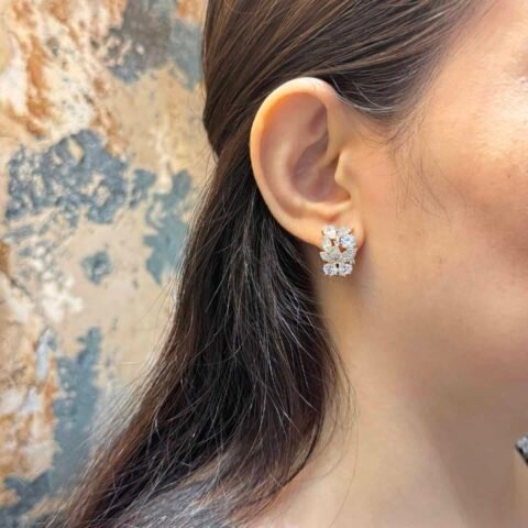 Anti tarnish gold plated bali flower design with American diamonds