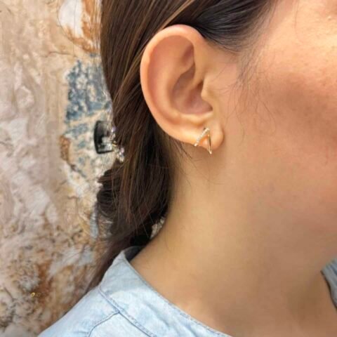 18-carat gold-plated Bali one side micro stones