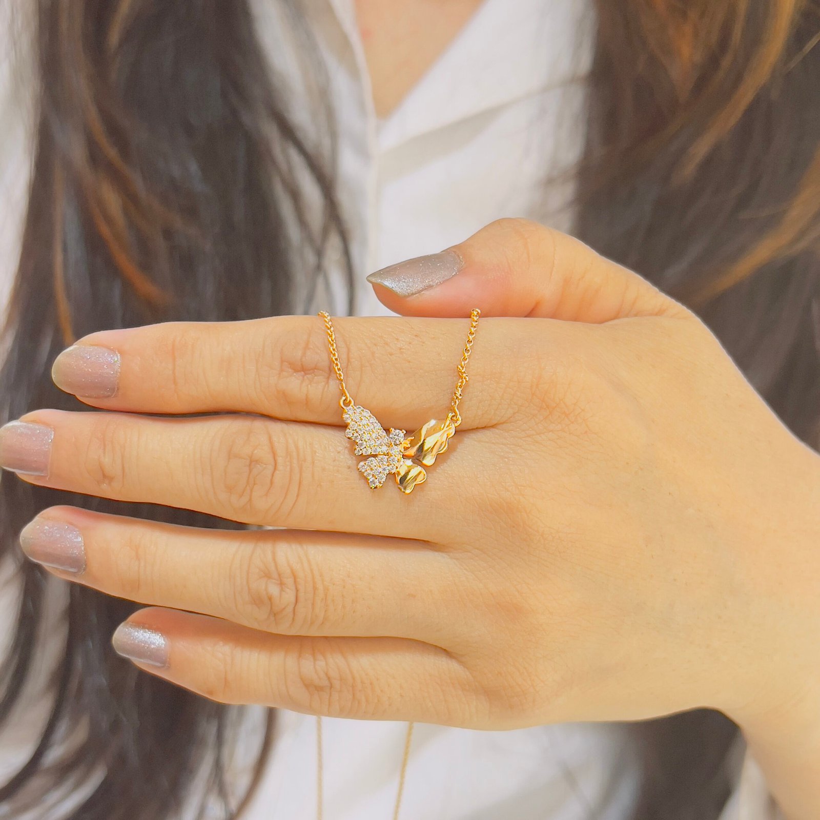 Hand-Crafted Butterfly Chain With Timeless Golden Sparkle - Image 2