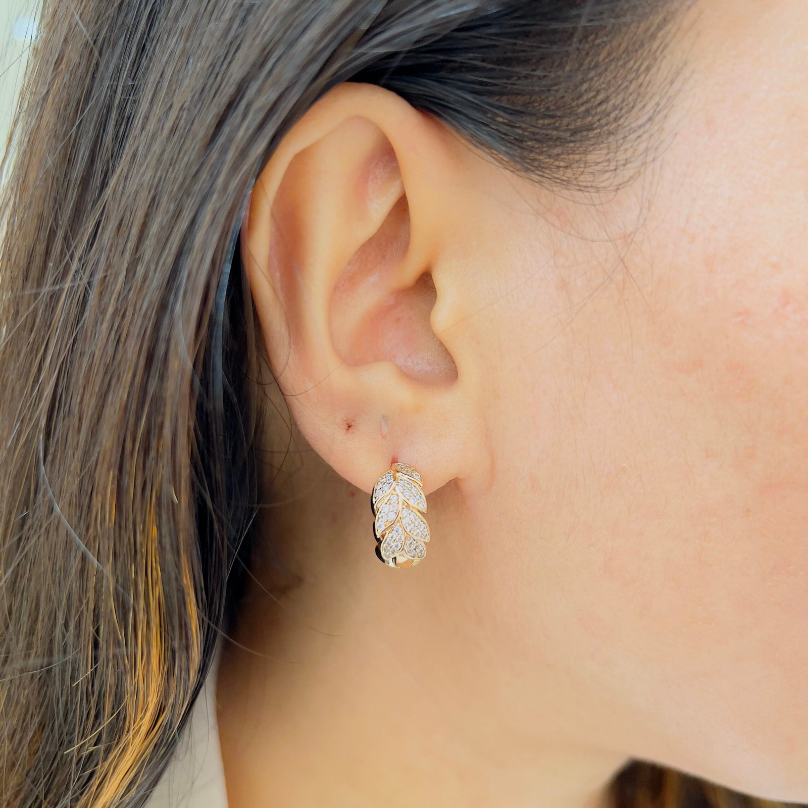 Radiant Gold Earrings with Shiny Stones for Daily Perfection