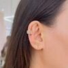 Stylish 18k ear cuffs enhancing daily work outfits