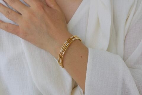 Exquisite 18k Gold Plated Bangles, Handmade