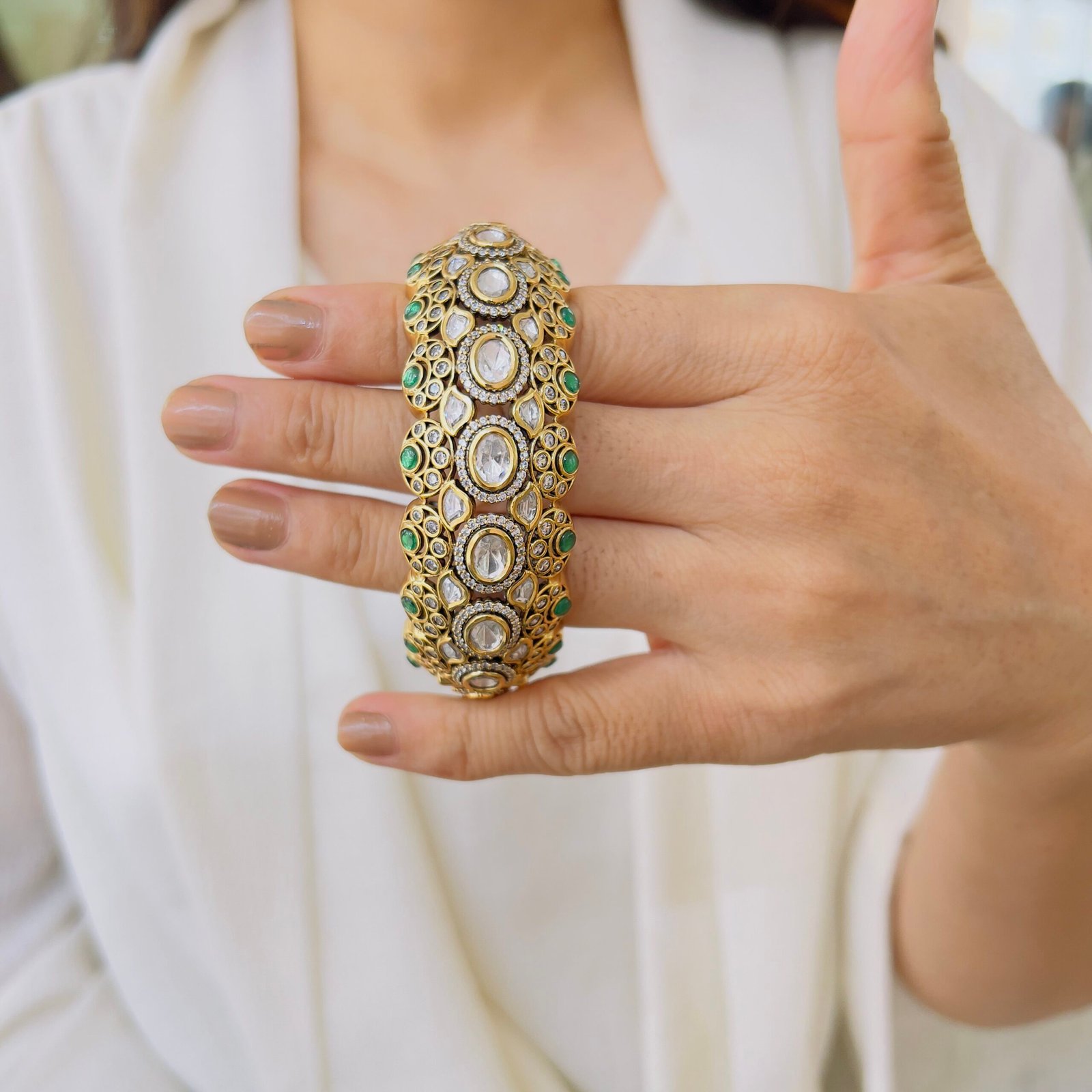 Exquisite gold-plated bangles, timeless Victorian elegance - Image 2