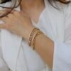 Rough-Wear Ready Handmade Diamond Bangle, 18K Gold Plated