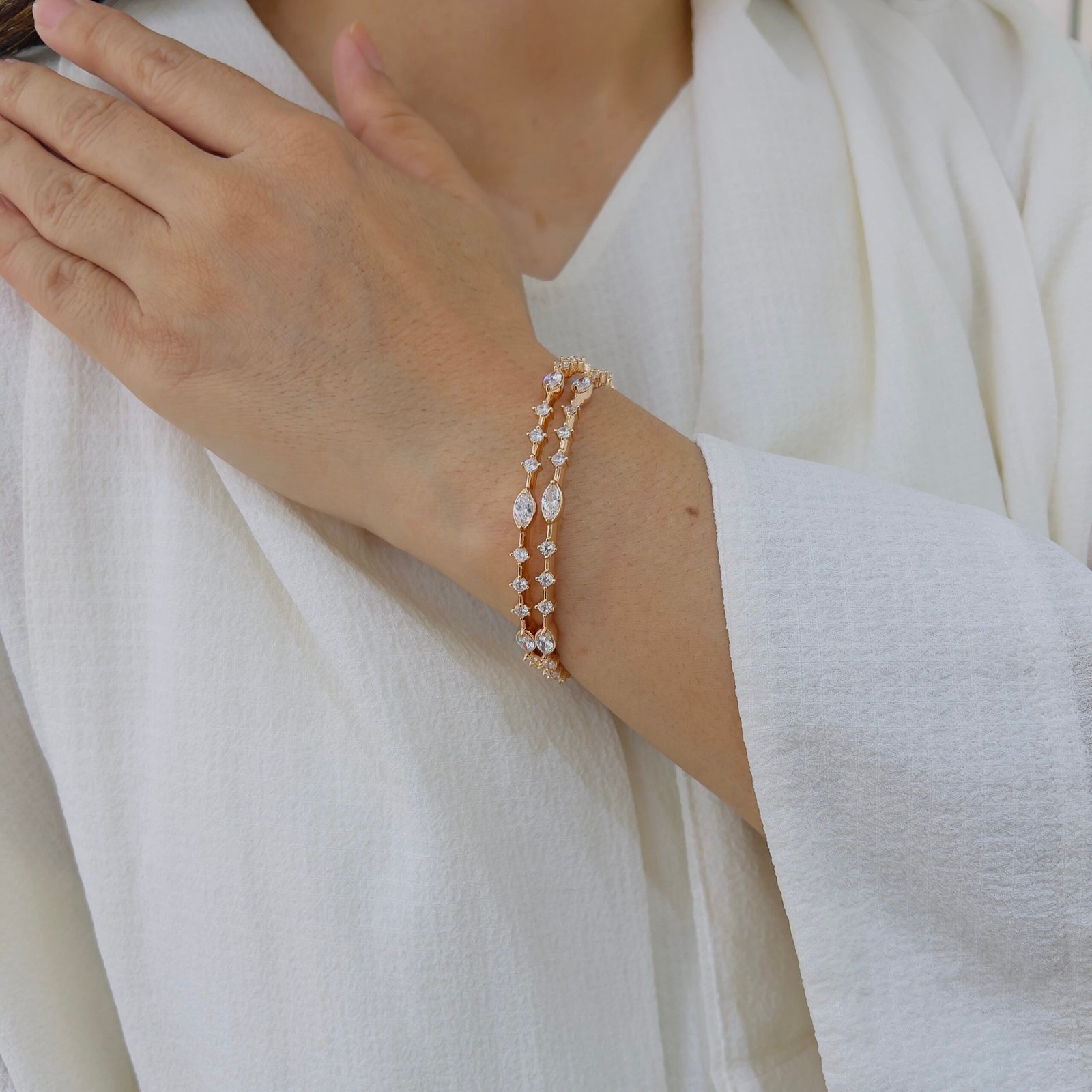 Premium Crystal Gold Bangles for Effortless Style - Image 4