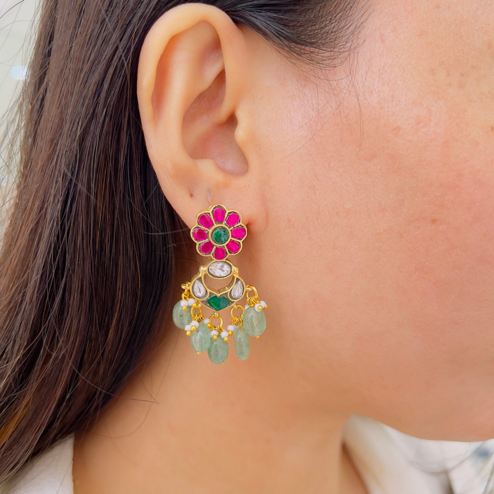 Jadau Earrings/ Invisible Chains