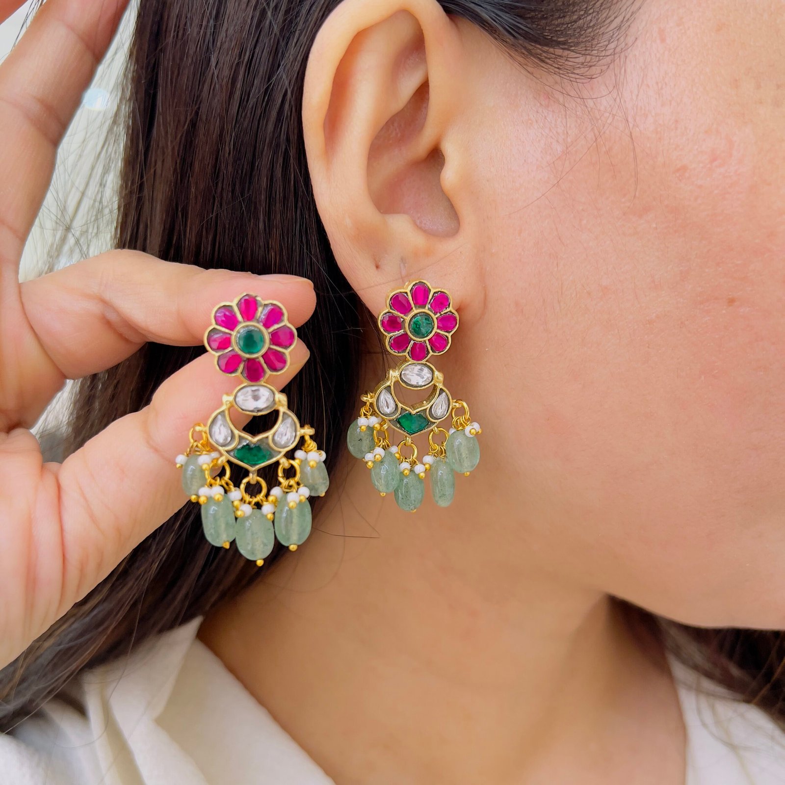 Statement Jadau Jhumka with Royal Heritage and Modern Finish - Image 2