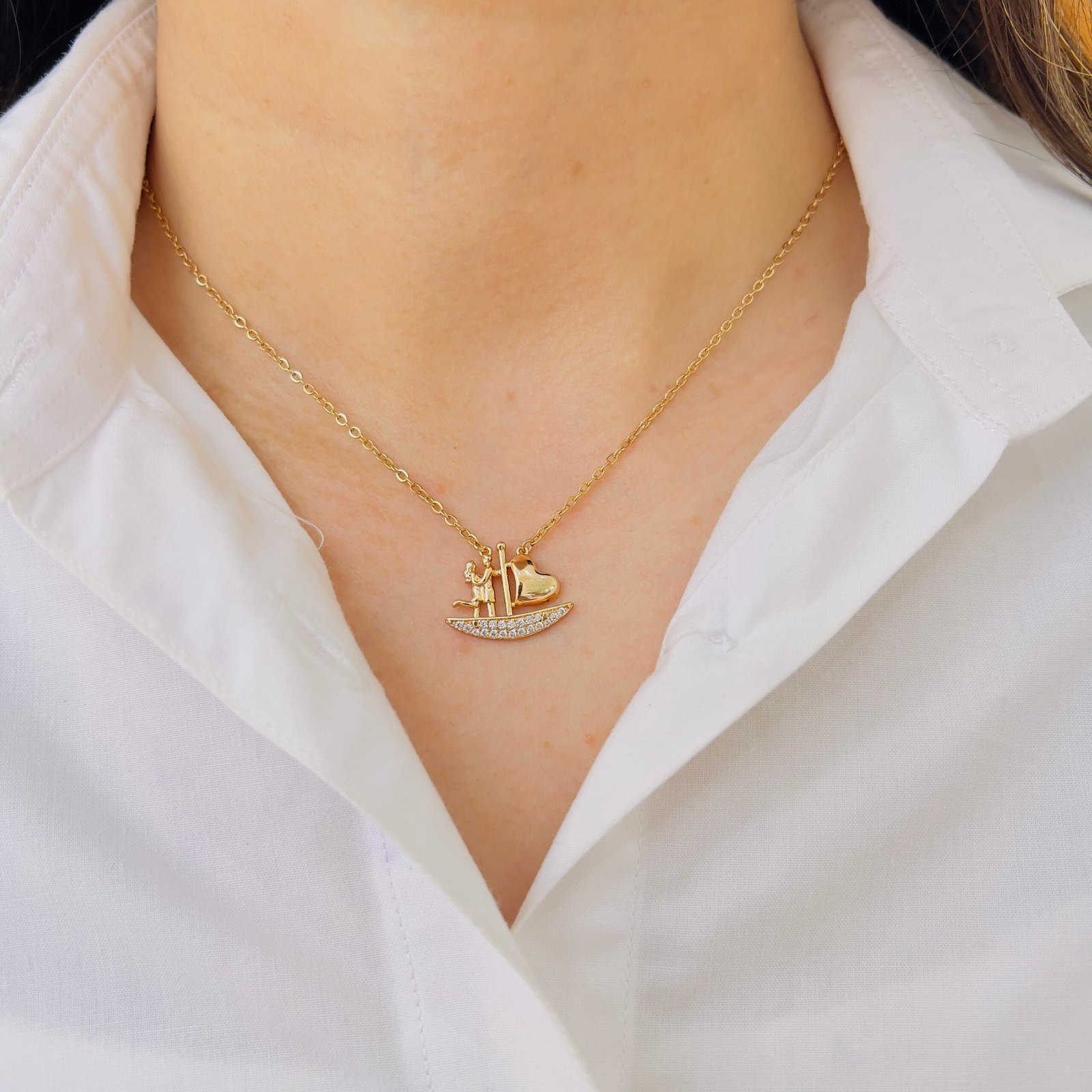 Couple Swing Heart Chain For Daily Wear