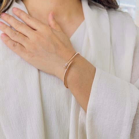 Office Ready 18K Rose Gold Plated Kada Bracelet for Daily Use