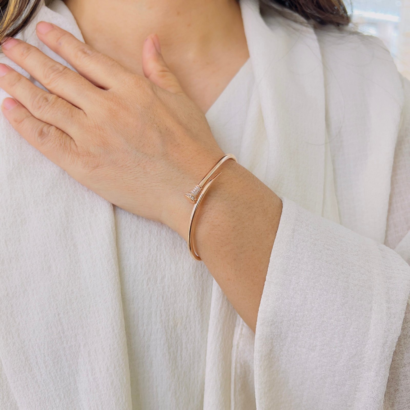 Office Ready 18K Rose Gold Plated Kada Bracelet for Daily Use