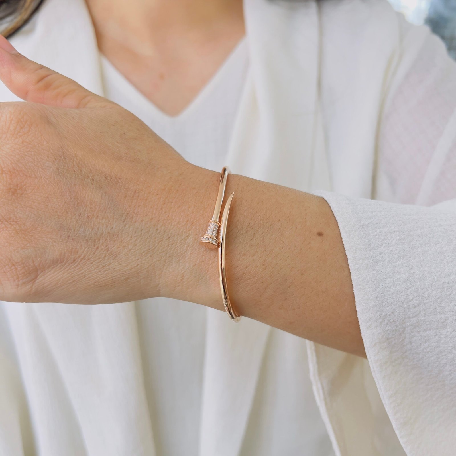 Office Ready 18K Rose Gold Plated Kada Bracelet for Daily Use - Image 2