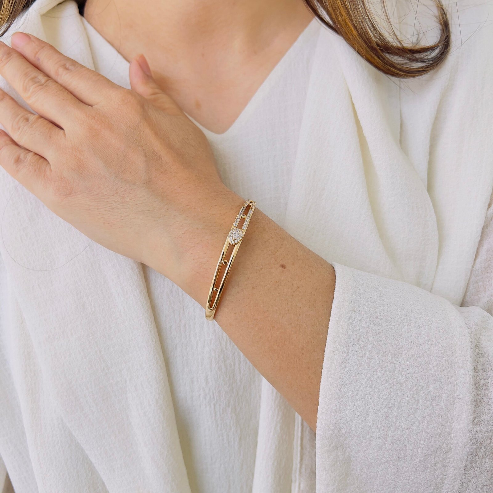 Classic 18K Gold Plated Kada Bracelet for Everyday Styling