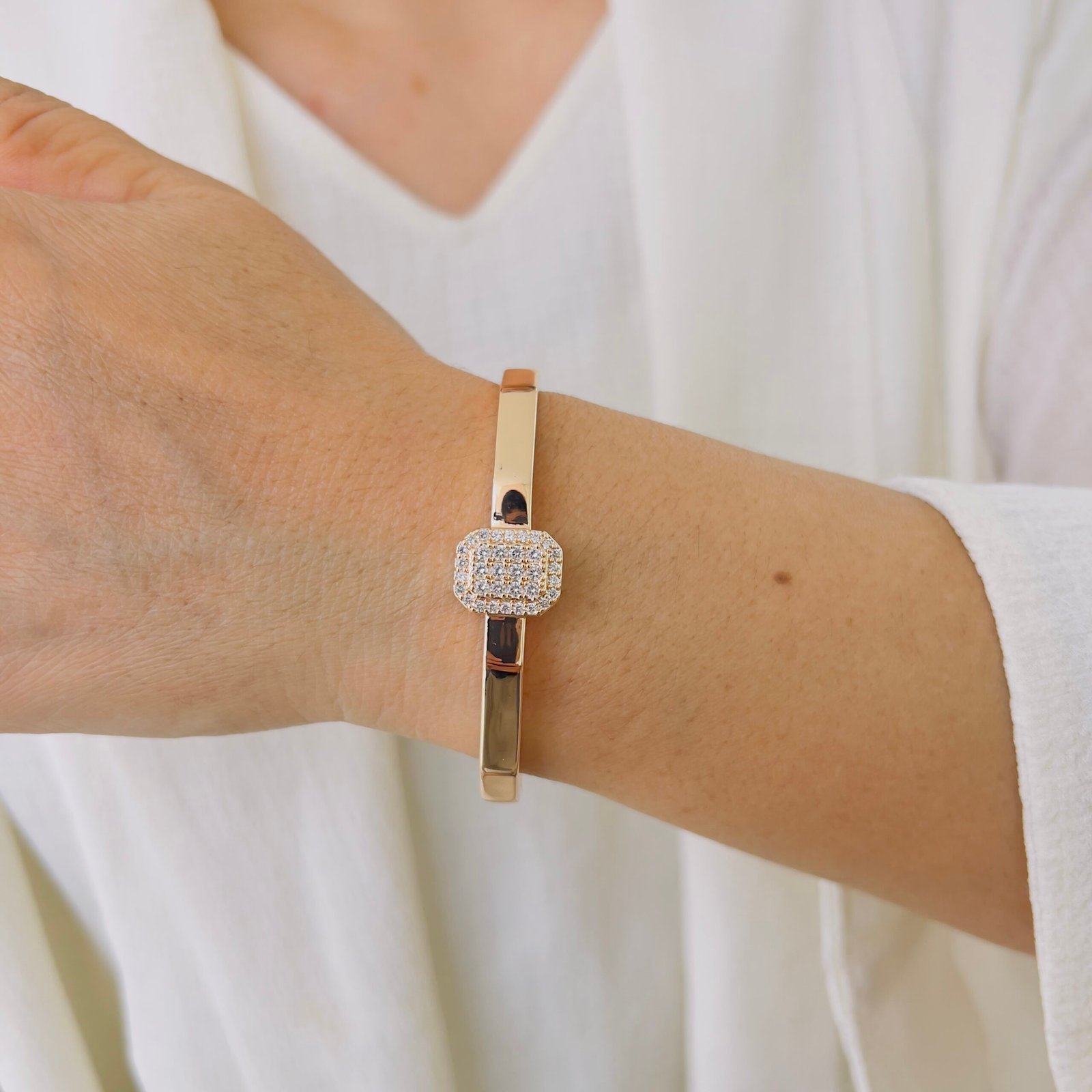 Minimal 18K Rose Gold Plated Bracelet for Daily and Office Wear - Image 2