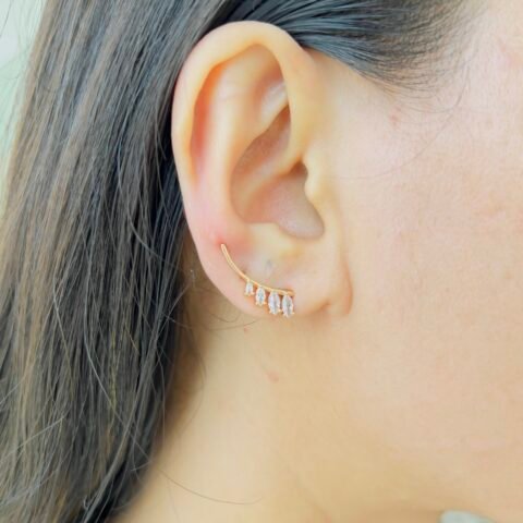 18K Gold Plated Daily Wear Stone Ear Cuffs