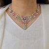 Elegant Floral Necklace Set with Stunning Center Drop Design