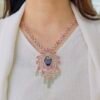 Elegant Pastel Stone Statement Necklace Set