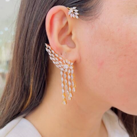 Graceful Leaf Design Earcuffs