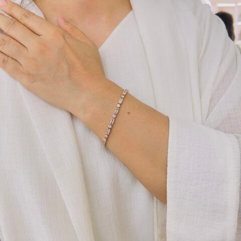 Classic Shiny Stone 18K Gold Plated Bracelet