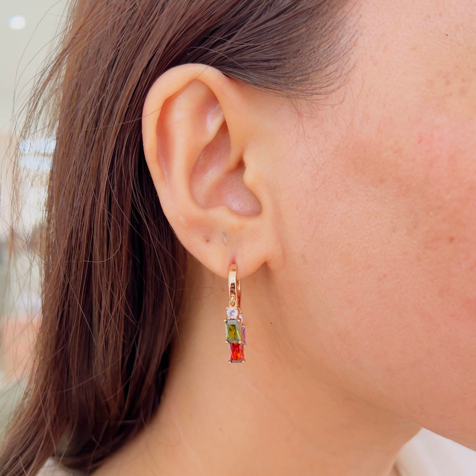 Multicolour Charm 18K Gold Plated Daily Wear Earrings - Image 2