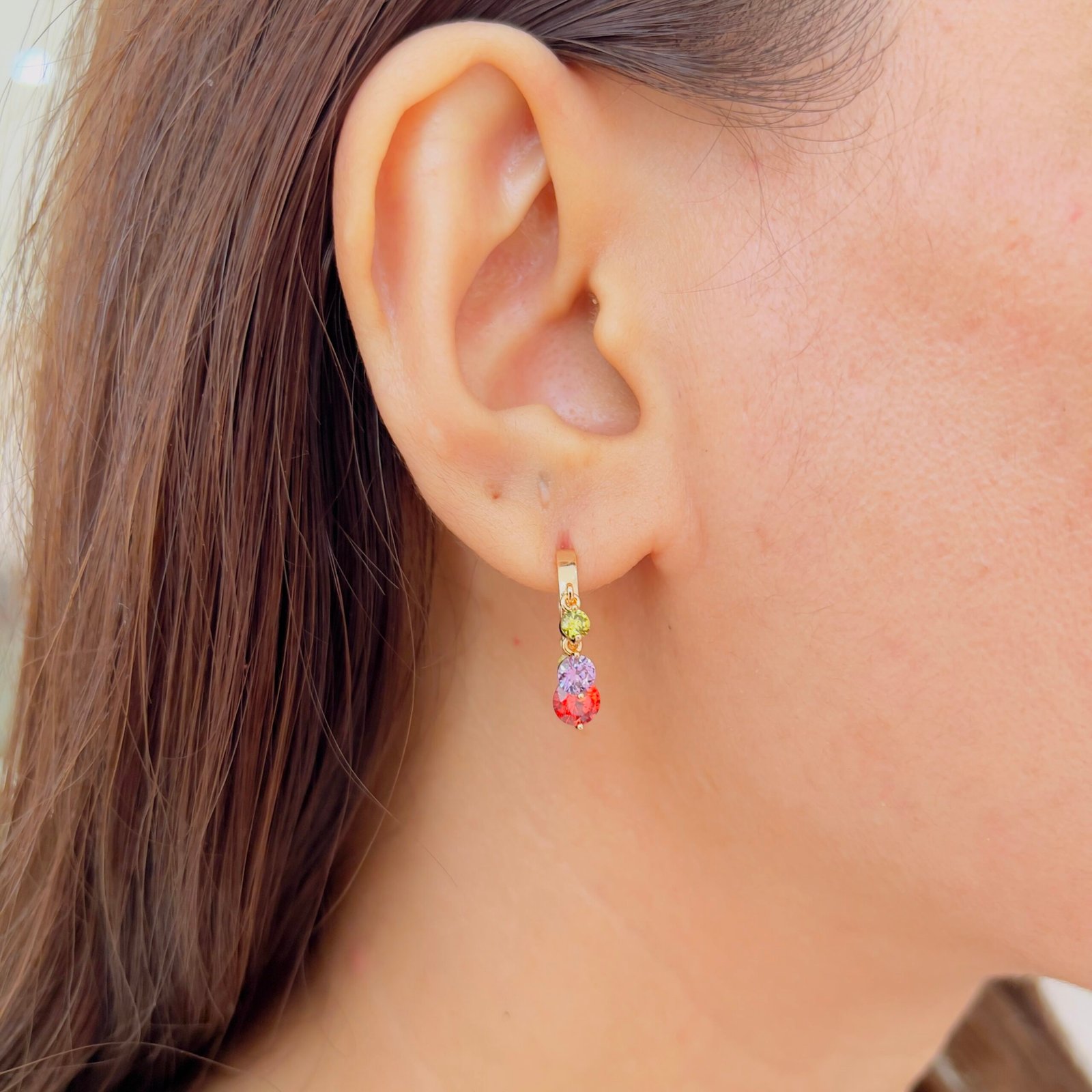 Elegant Multistone 18K Gold Plated Earrings for Daily Wear - Image 2