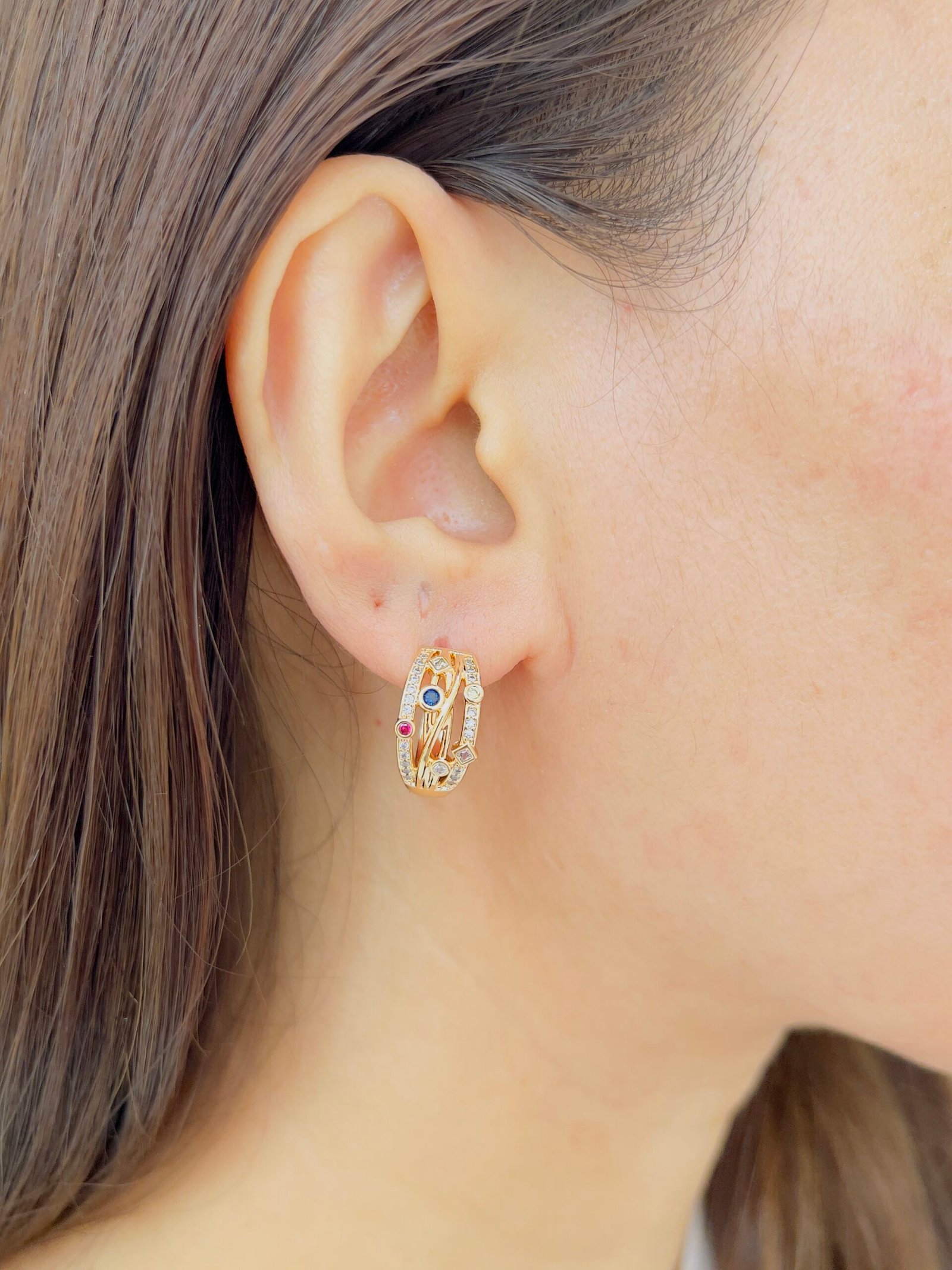 Anti tarnish 18 carat gold plated Bali hoops design for casual wear - Image 2