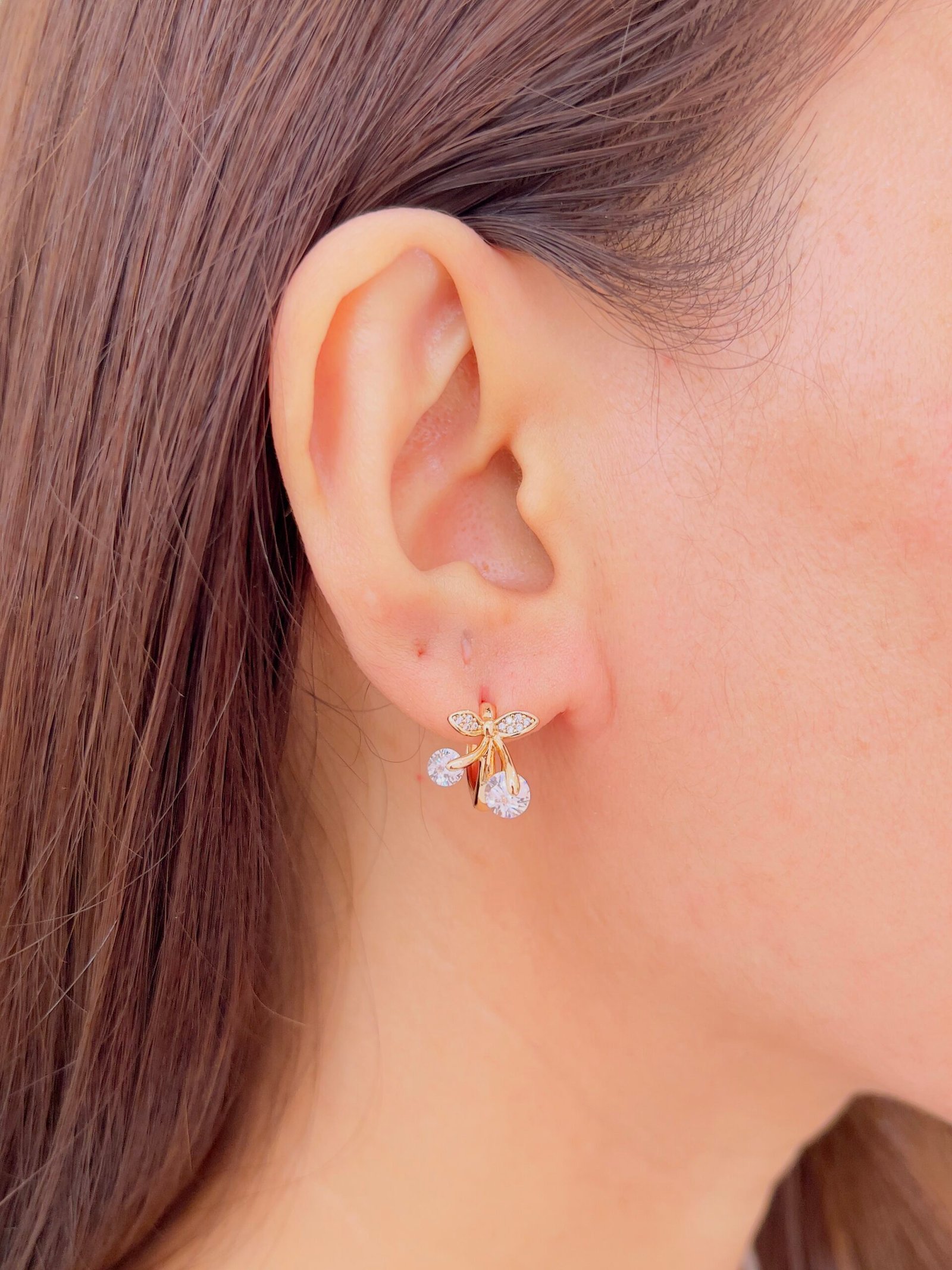 Handcrafted 18 car gold plated Bali with micro stones for daily wear - Image 2