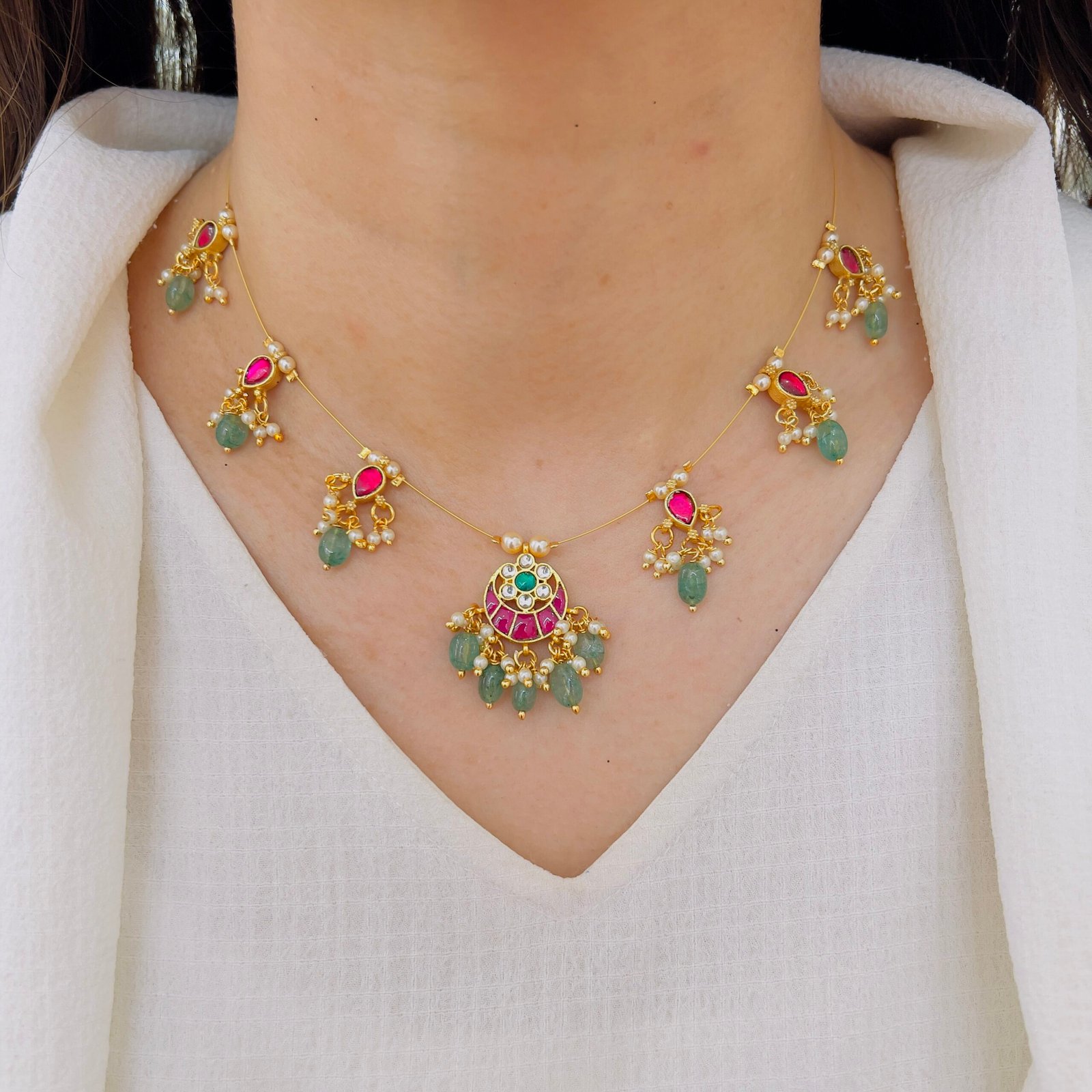 Elegant Floating Pendant Invisible Necklace - Image 2