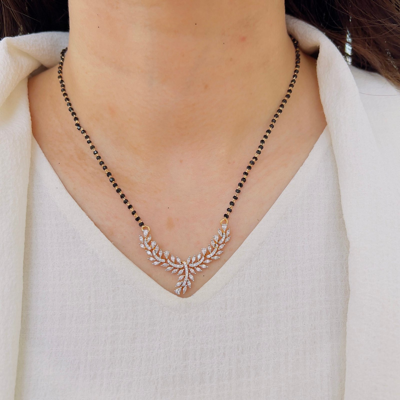 Everyday Vow Black Beads Mangalsutra