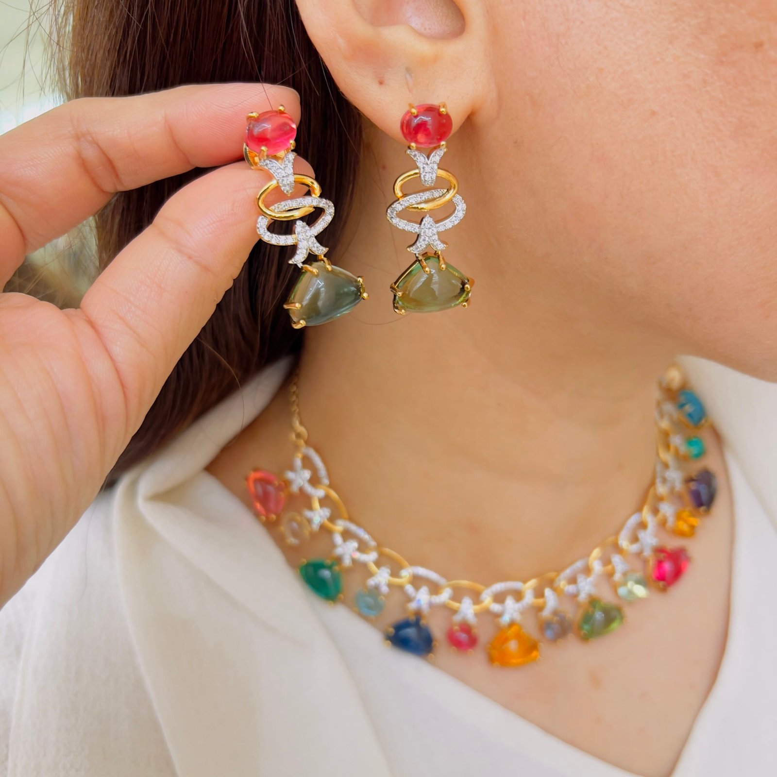 Colorful Stone Necklace Set – Perfectly Paired, Beautifully You - Image 2