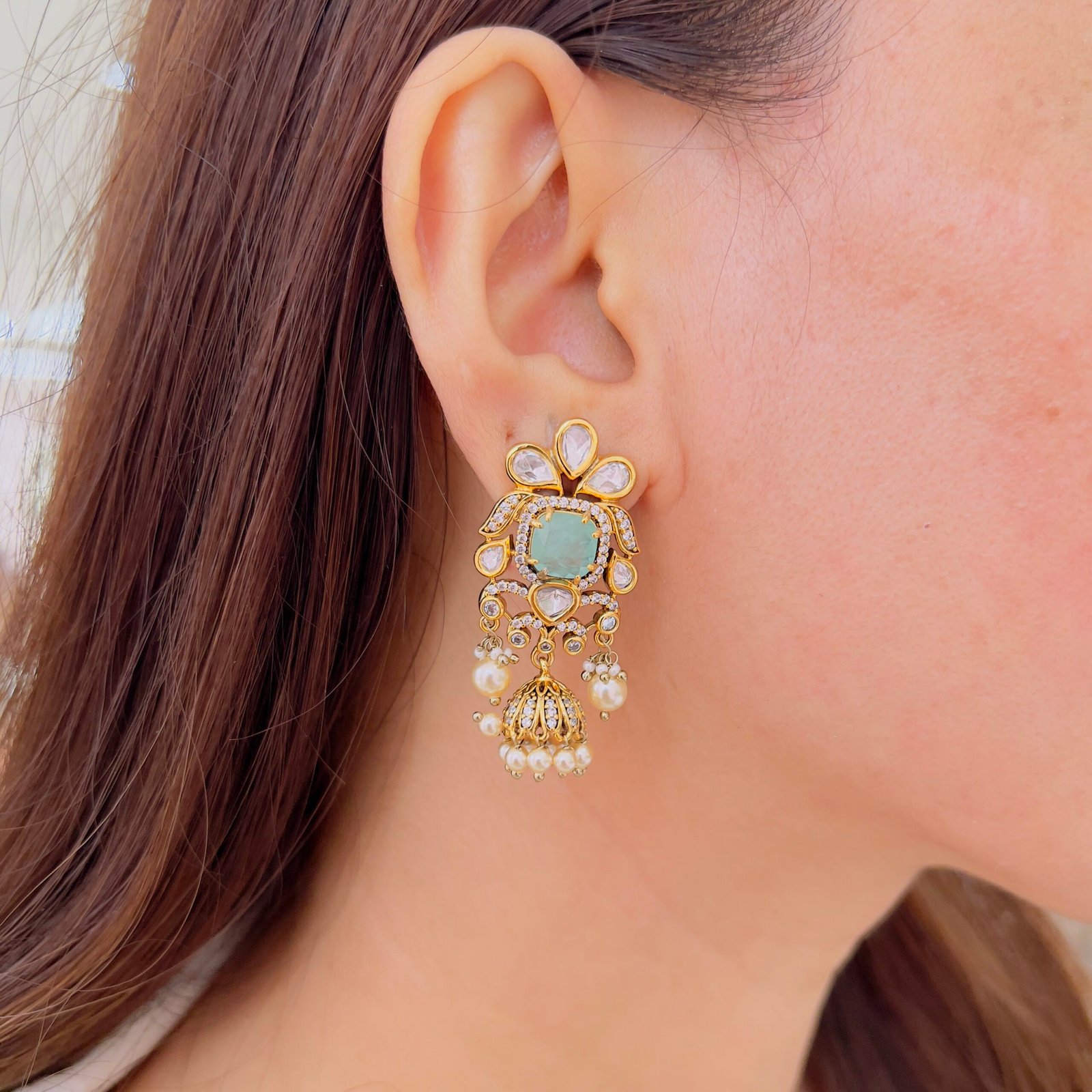 Antique Finish Victorian Designer Earrings - Image 7