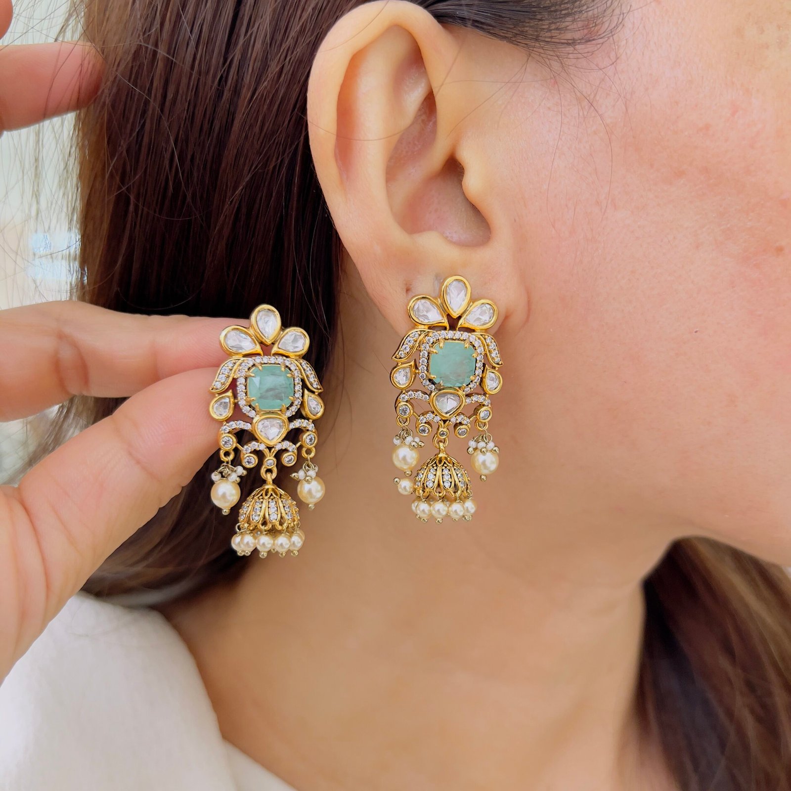 Antique Finish Victorian Designer Earrings - Image 8