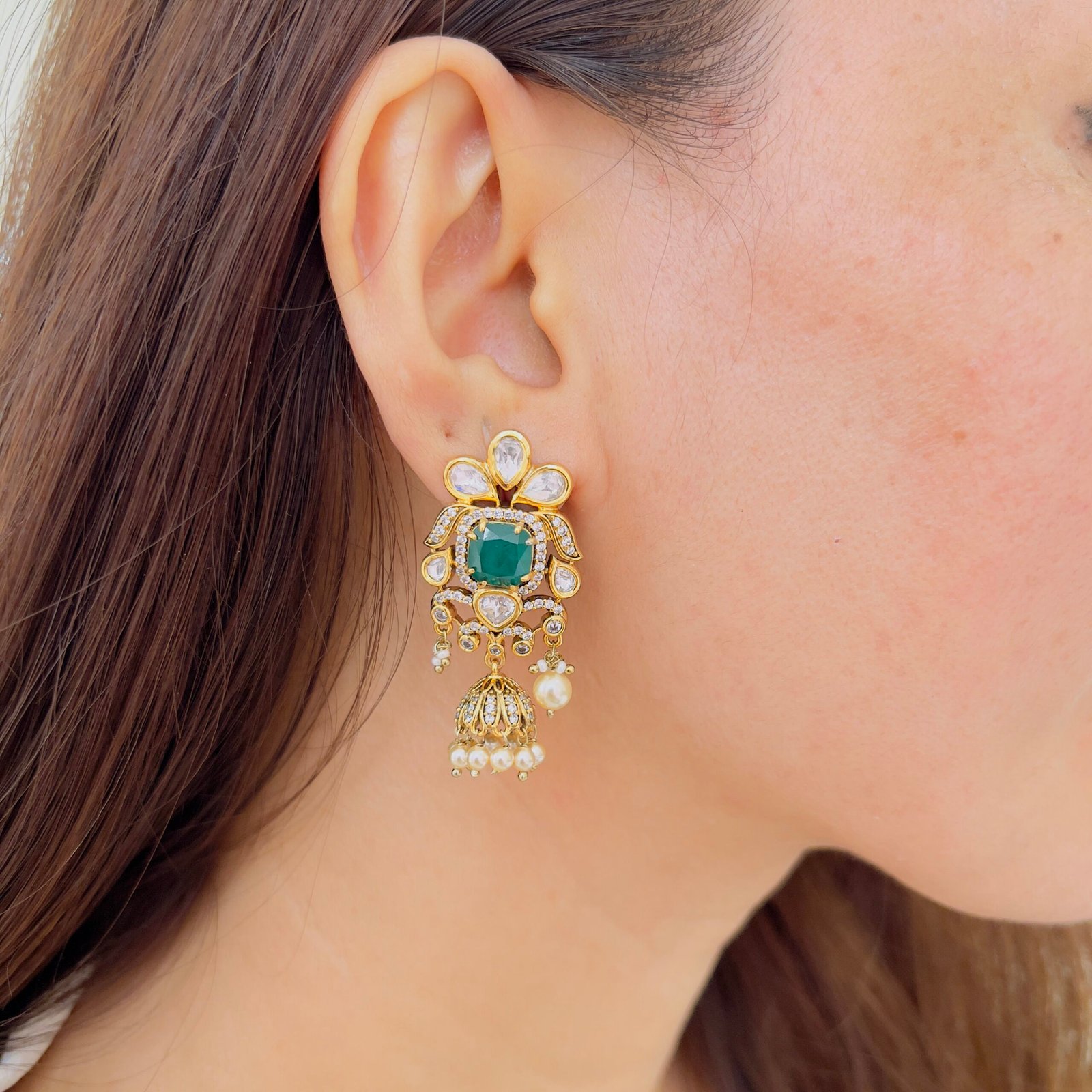 Antique Finish Victorian Designer Earrings - Image 5