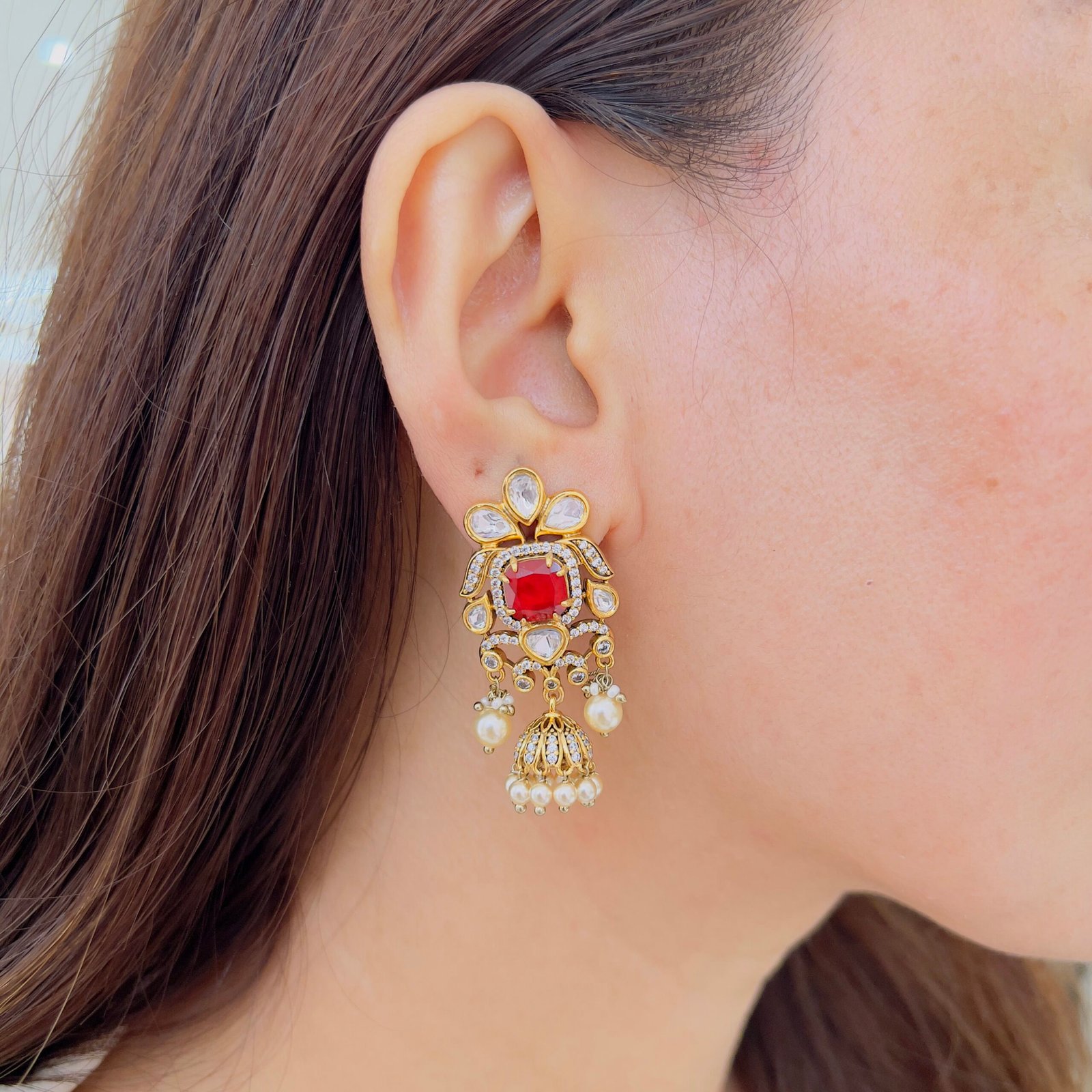 Antique Finish Victorian Designer Earrings