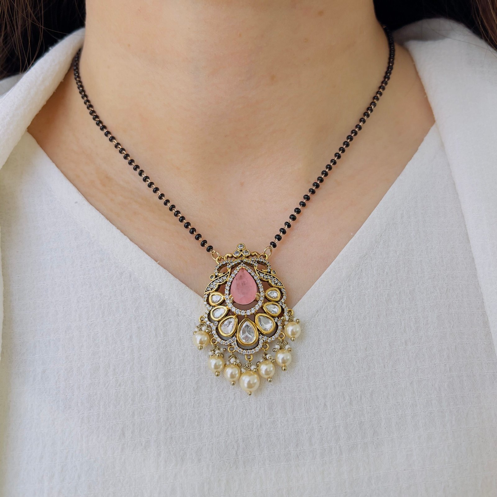 Royal Kundan Mangalsutra Pendant - Image 6