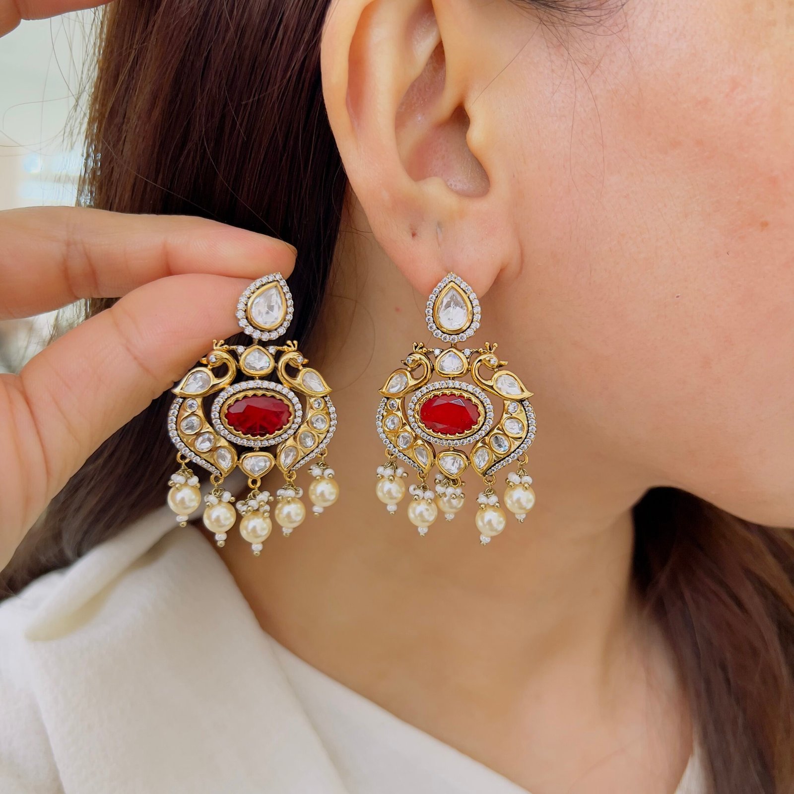 Luxurious Festive Wear Statement Earrings - Image 6