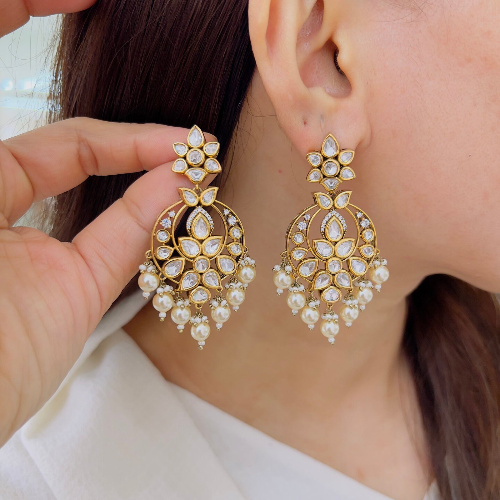 Vintage Glam Victorian Statement Earrings - Image 2