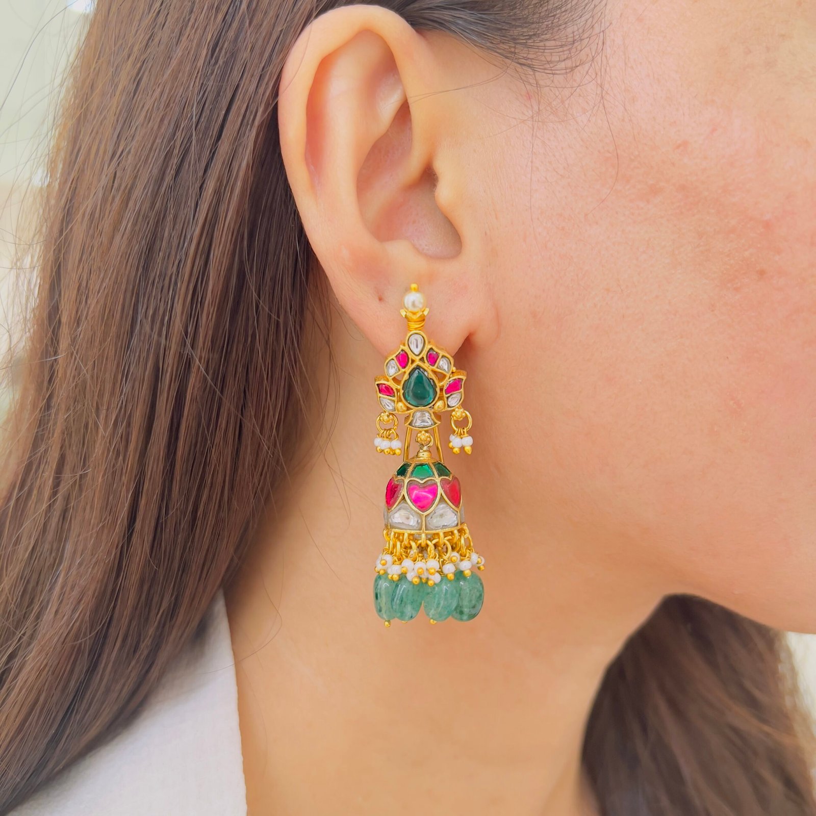 Royal Jadau Jhumka Earrings with Timeless Charm