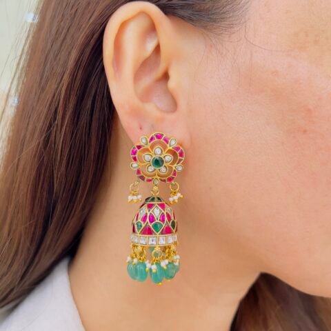 Grand Ethnic Jadau Statement Earrings