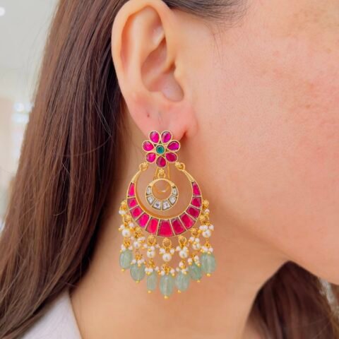 Traditional Handcrafted Jadau Earrings