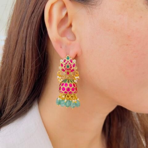 Grand Festive Jadau Earrings