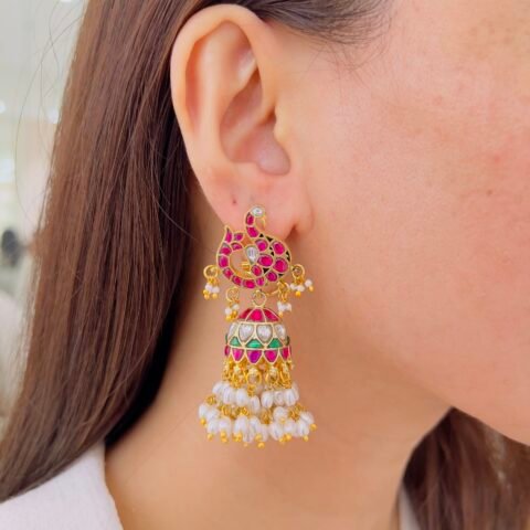 Classic Jadau Earrings – Traditional Beauty with Royal Charm