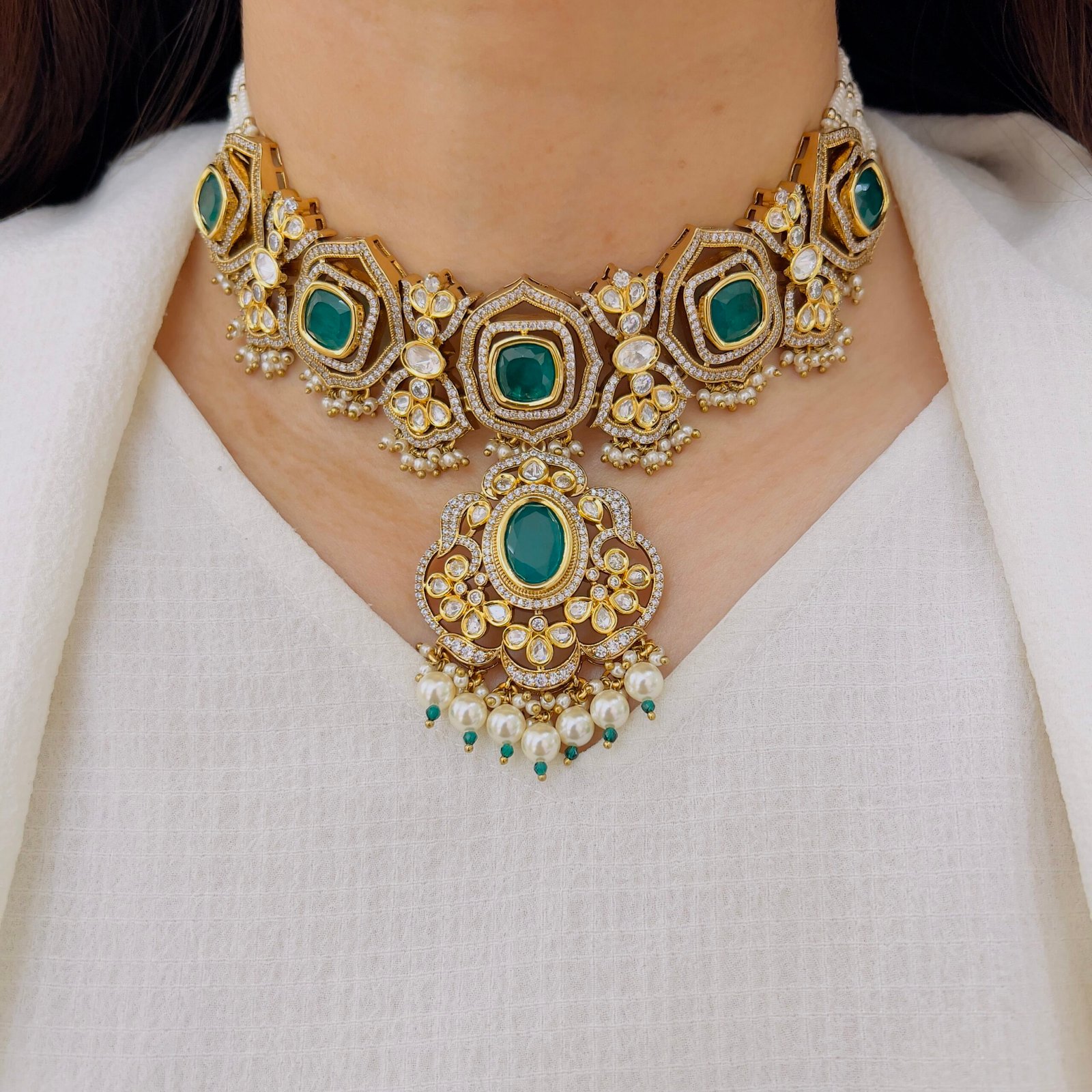 Regal Victorian Floral Drop Necklace Set