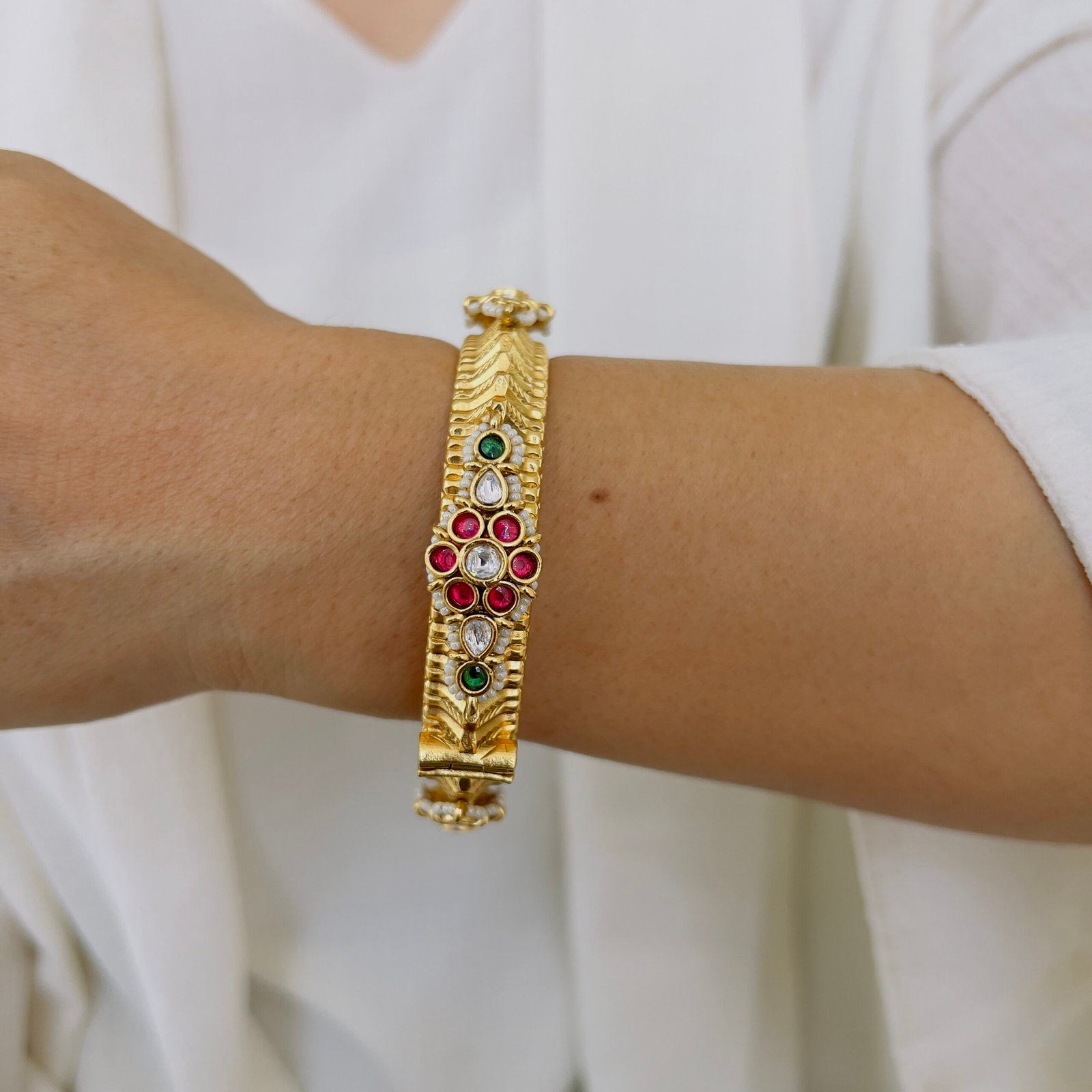 Intricate Temple Art Bangles with Elegant Finish - Image 2