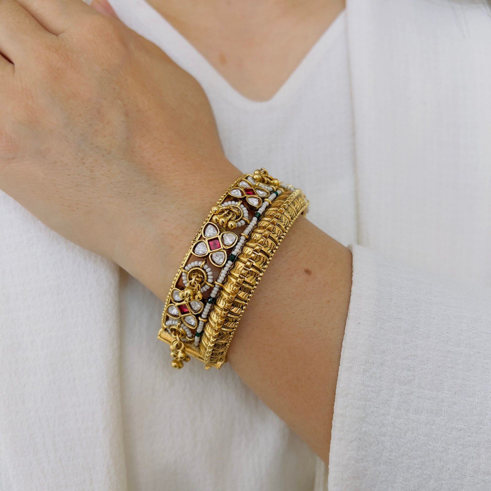 Festive Wear Temple Bangles with Royal Touch