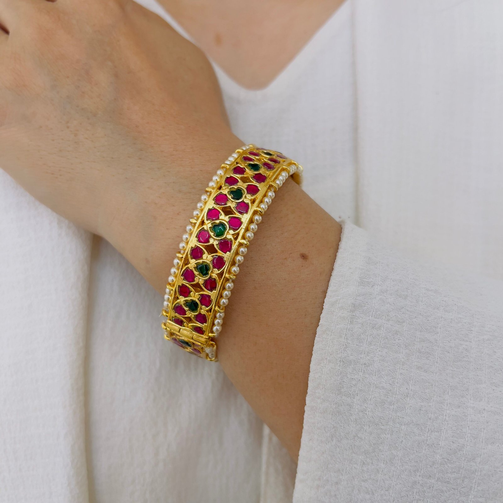 Traditional Statement Bangles with Temple Style Design