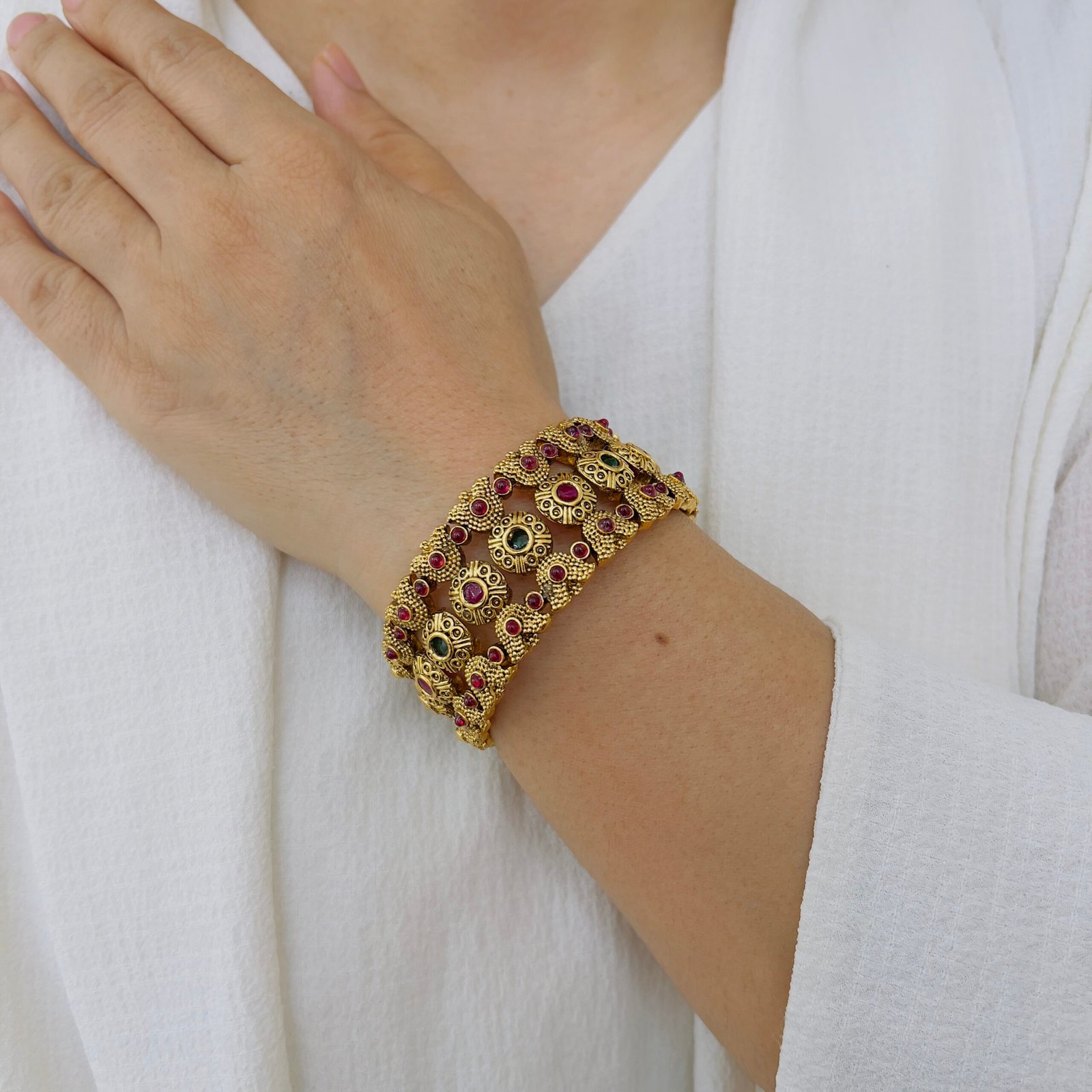 Temple Style Bangles with Rich Cultural Detailing