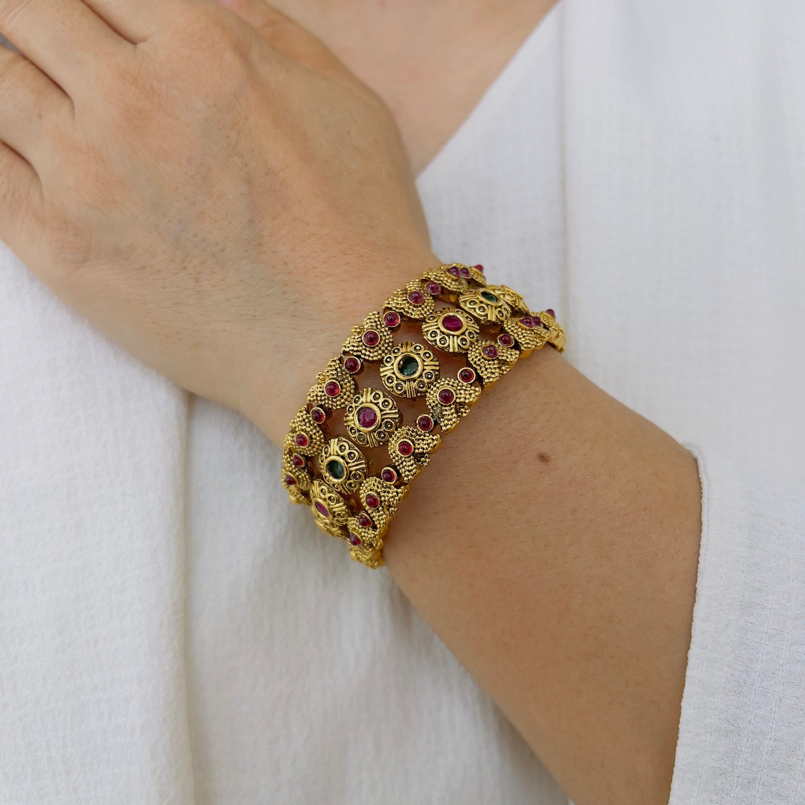 Temple Style Bangles with Rich Cultural Detailing - Image 3