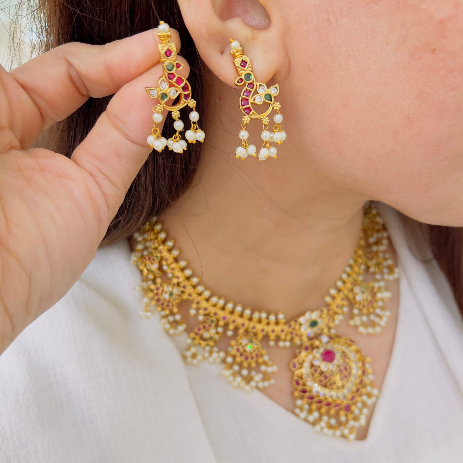 Pastel Dream Kundan Choker & Earring Set - Image 2